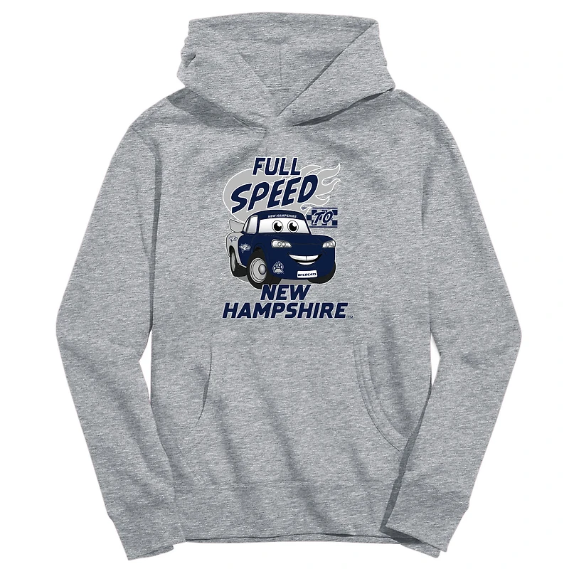 Youth Vive La Fete Gray New Hampshire Wildcats Full Speed Pullover Hoodie