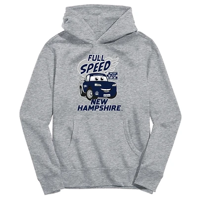Youth Vive La Fete Gray New Hampshire Wildcats Full Speed Pullover Hoodie