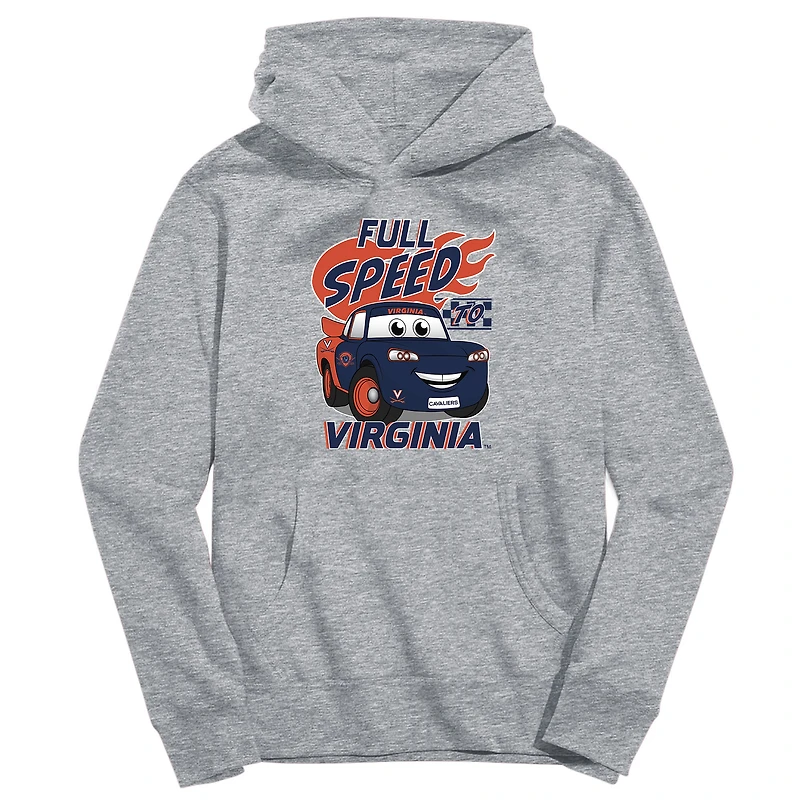 Youth Vive La Fete Gray Virginia Cavaliers Full Speed Pullover Hoodie