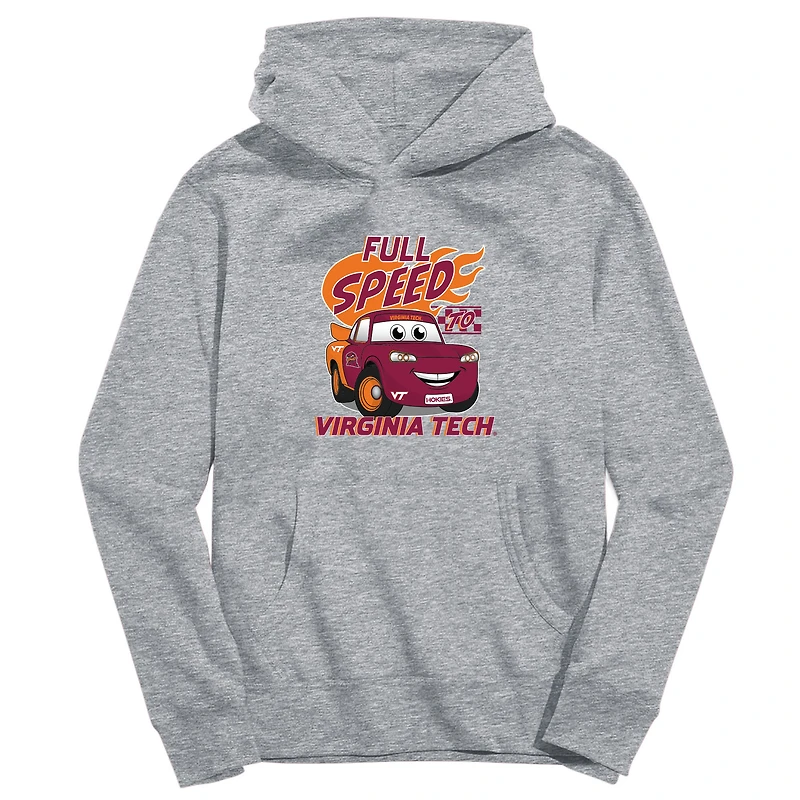 Youth Vive La Fete Gray Virginia Tech Hokies Full Speed Pullover Hoodie