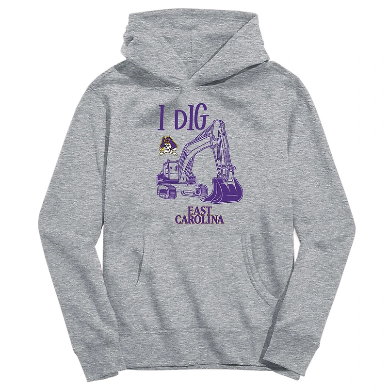 Youth Vive La Fete Gray ECU Pirates Excavator Pullover Hoodie
