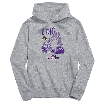 Youth Vive La Fete Gray ECU Pirates Excavator Pullover Hoodie