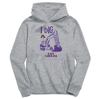 Youth Vive La Fete Gray ECU Pirates Excavator Pullover Hoodie