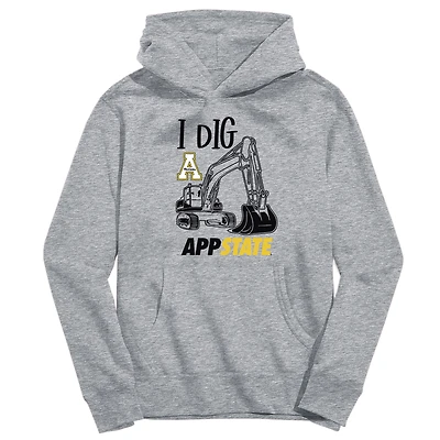 Youth Vive La Fete Gray Appalachian State Mountaineers Excavator Pullover Hoodie