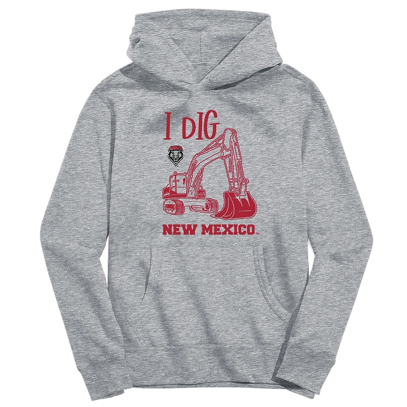 Youth Vive La Fete Gray New Mexico Lobos Excavator Pullover Hoodie
