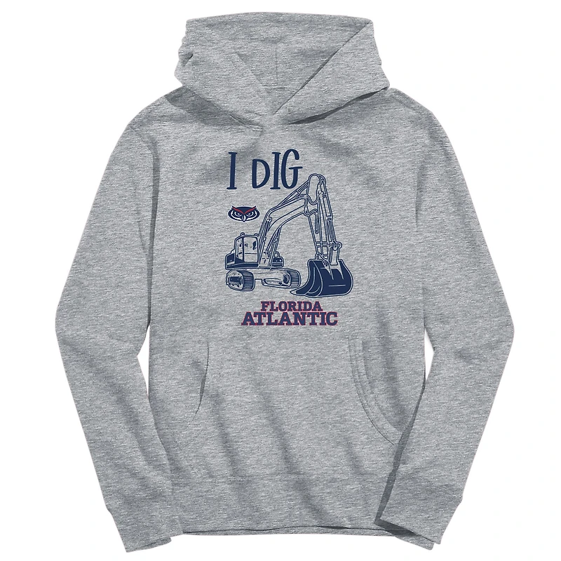 Youth Vive La Fete Gray Florida Atlantic Owls Excavator Pullover Hoodie