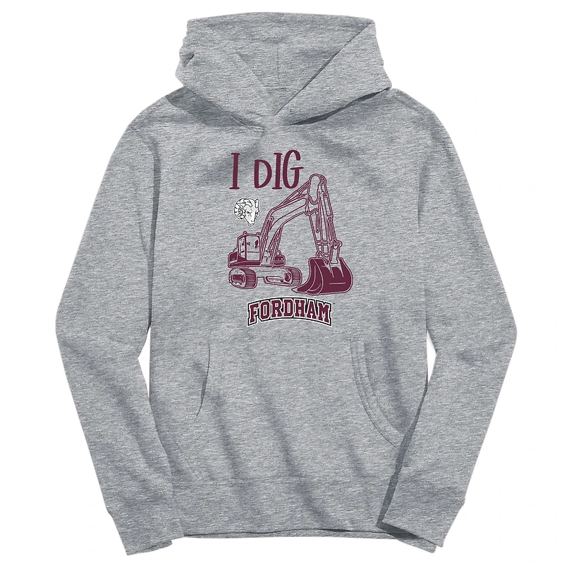Youth Vive La Fete Gray Fordham Rams Excavator Pullover Hoodie