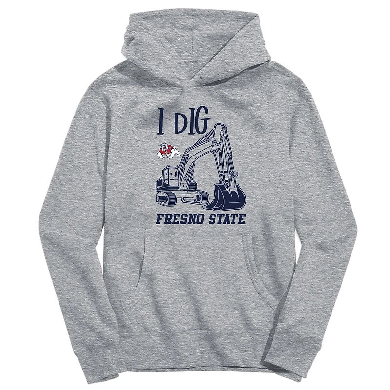 Youth Vive La Fete Gray Fresno State Bulldogs Excavator Pullover Hoodie