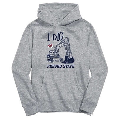 Youth Vive La Fete Gray Fresno State Bulldogs Excavator Pullover Hoodie