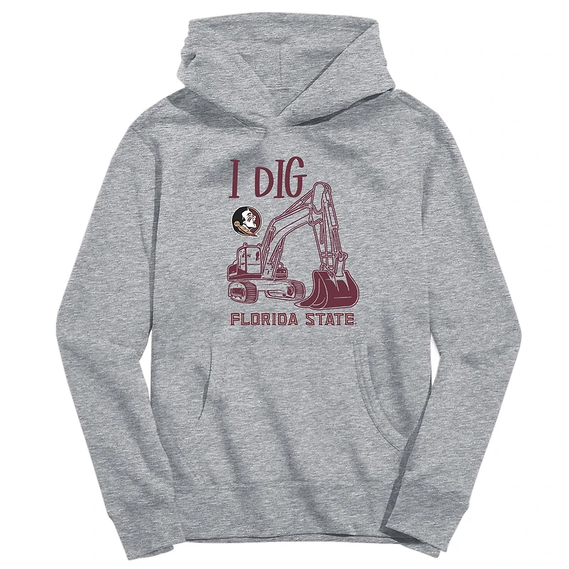 Youth Vive La Fete Gray Florida State Seminoles Excavator Pullover Hoodie