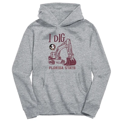 Youth Vive La Fete Gray Florida State Seminoles Excavator Pullover Hoodie