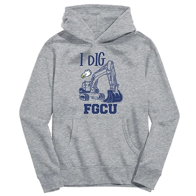 Youth Vive La Fete Gray Florida Gulf Coast Eagles Excavator Pullover Hoodie