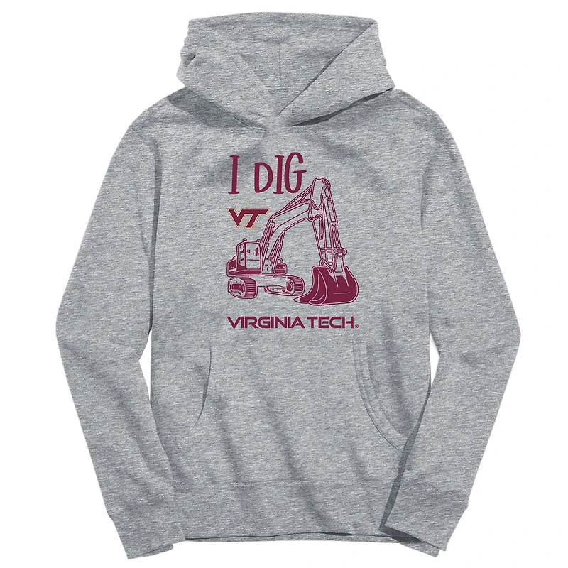 Youth Vive La Fete Gray Virginia Tech Hokies Excavator Pullover Hoodie