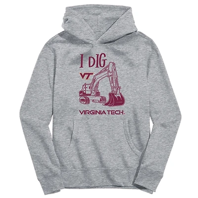 Youth Vive La Fete Gray Virginia Tech Hokies Excavator Pullover Hoodie