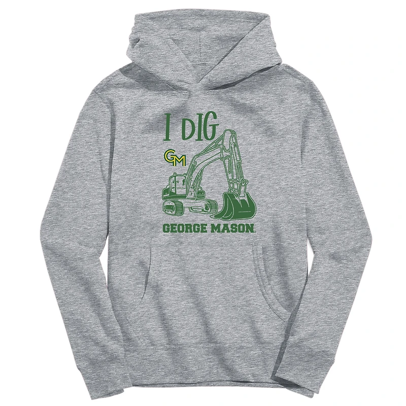 Youth Vive La Fete Gray George Mason Patriots Excavator Pullover Hoodie