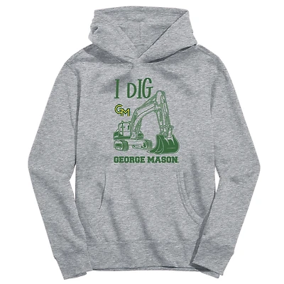 Youth Vive La Fete Gray George Mason Patriots Excavator Pullover Hoodie