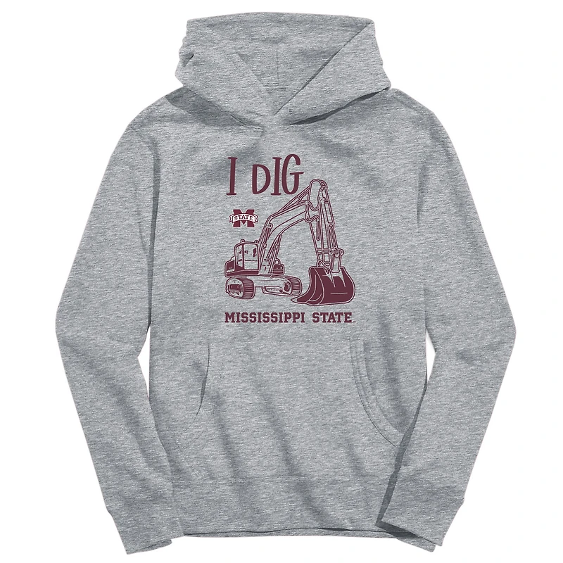 Youth Vive La Fete Gray Mississippi State Bulldogs Excavator Pullover Hoodie