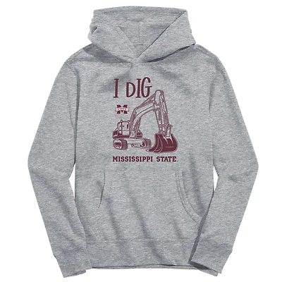 Youth Vive La Fete Gray Mississippi State Bulldogs Excavator Pullover Hoodie