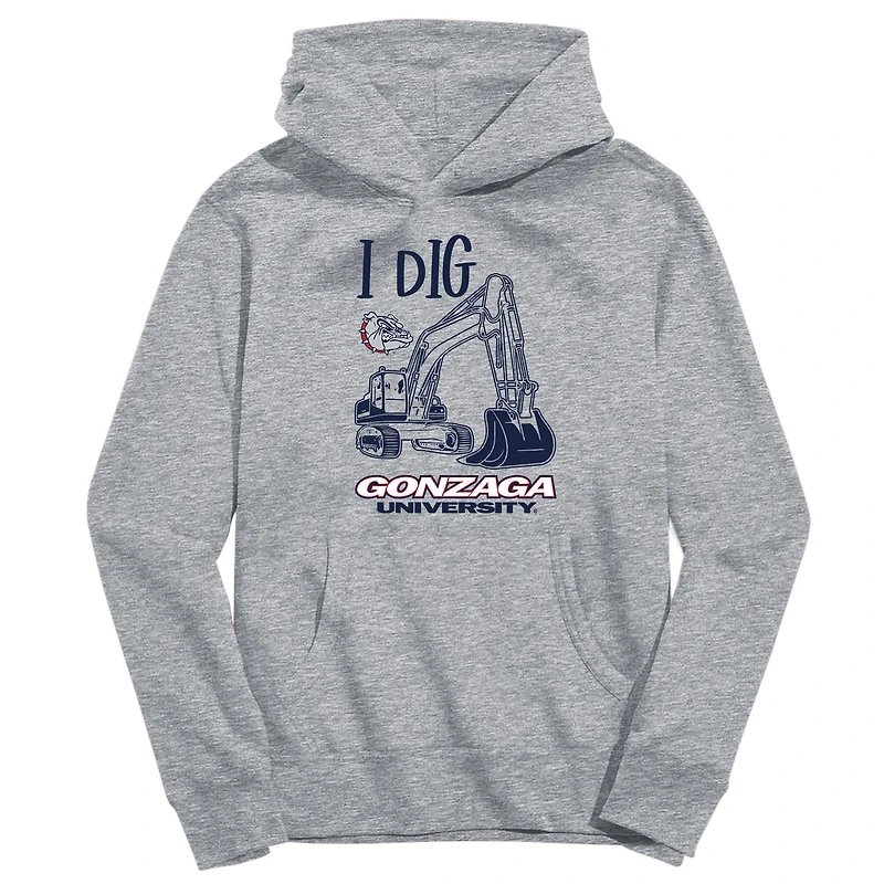 Youth Vive La Fete Gray Gonzaga Bulldogs Excavator Pullover Hoodie