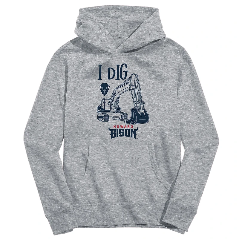 Youth Vive La Fete Gray Howard Bison Excavator Pullover Hoodie