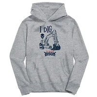 Youth Vive La Fete Gray Howard Bison Excavator Pullover Hoodie