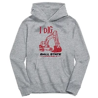 Youth Vive La Fete Gray Ball State Cardinals Excavator Pullover Hoodie