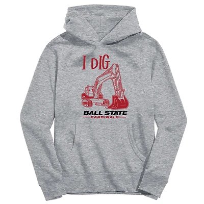 Youth Vive La Fete Gray Ball State Cardinals Excavator Pullover Hoodie