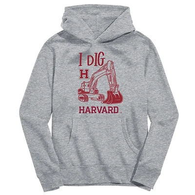 Youth Vive La Fete Gray Harvard Crimson Excavator Pullover Hoodie