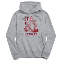 Youth Vive La Fete Gray Harvard Crimson Excavator Pullover Hoodie
