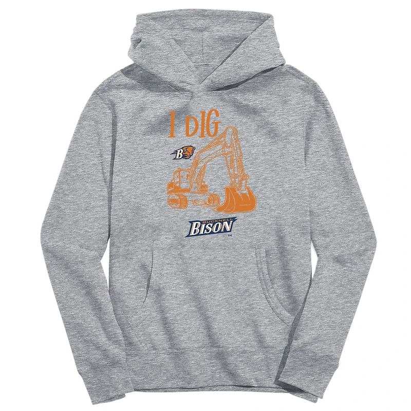 Toddler Vive La Fete Gray Bucknell Bison Excavator Pullover Hoodie