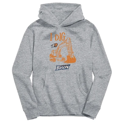 Toddler Vive La Fete Gray Bucknell Bison Excavator Pullover Hoodie