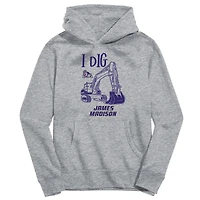 Toddler Vive La Fete Gray James Madison Dukes Excavator Pullover Hoodie