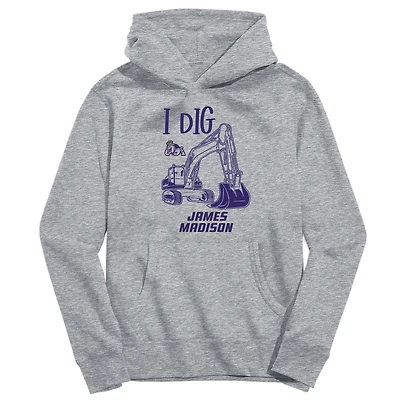 Toddler Vive La Fete Gray James Madison Dukes Excavator Pullover Hoodie