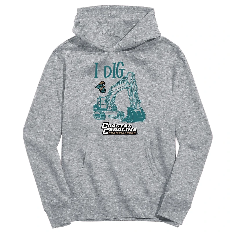 Toddler Vive La Fete Gray Coastal Carolina Chanticleers Excavator Pullover Hoodie