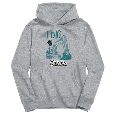 Toddler Vive La Fete Gray Coastal Carolina Chanticleers Excavator Pullover Hoodie