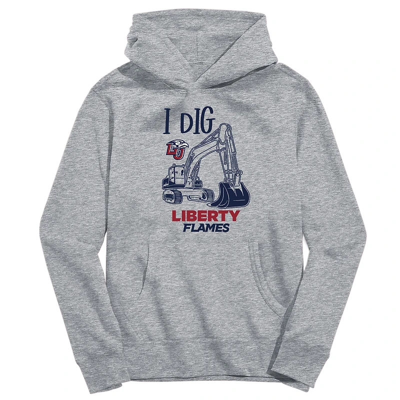 Toddler Vive La Fete Gray Liberty Flames Excavator Pullover Hoodie