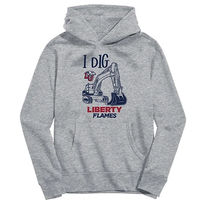 Toddler Vive La Fete Gray Liberty Flames Excavator Pullover Hoodie