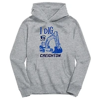 Toddler Vive La Fete Gray Creighton Bluejays Excavator Pullover Hoodie