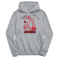 Toddler Vive La Fete Gray Louisville Cardinals Excavator Pullover Hoodie