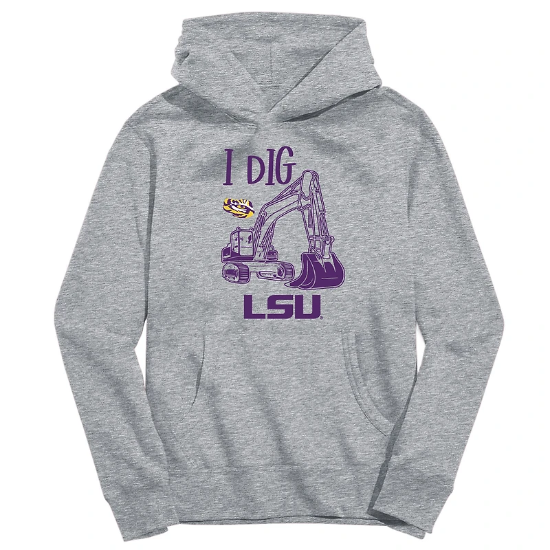 Toddler Vive La Fete Gray LSU Tigers Excavator Pullover Hoodie