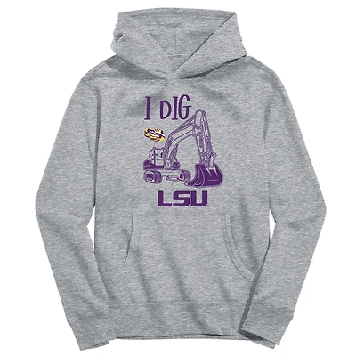 Toddler Vive La Fete Gray LSU Tigers Excavator Pullover Hoodie