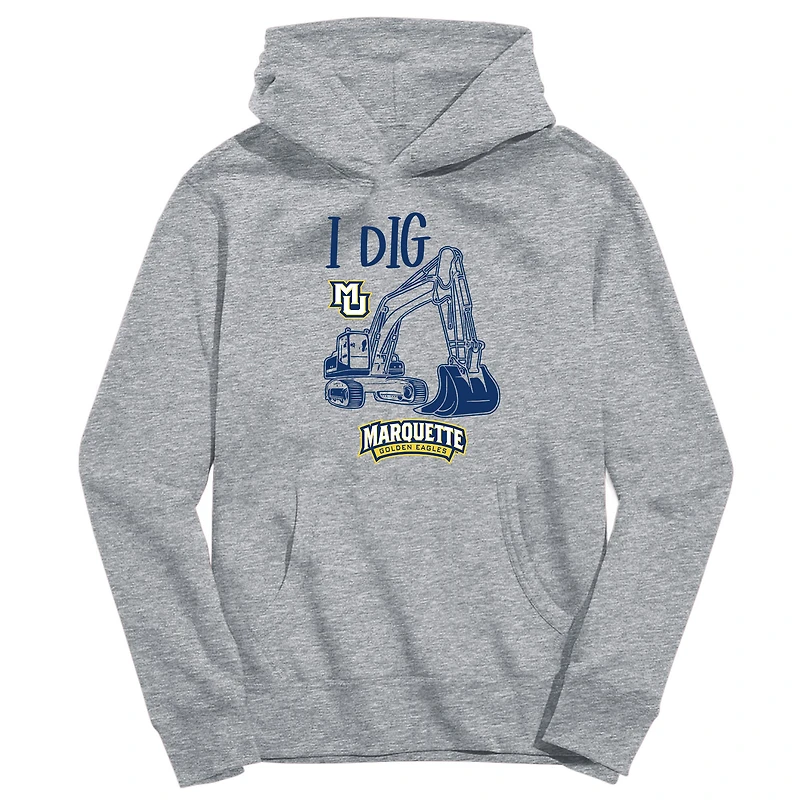 Toddler Vive La Fete Gray Marquette Golden Eagles Excavator Pullover Hoodie