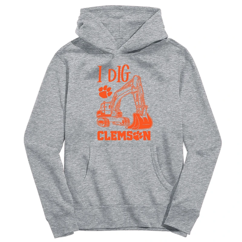 Toddler Vive La Fete Gray Clemson Tigers Excavator Pullover Hoodie