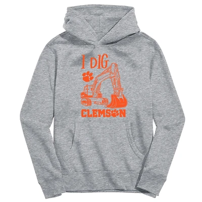 Toddler Vive La Fete Gray Clemson Tigers Excavator Pullover Hoodie