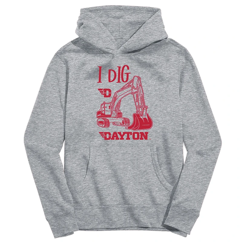 Toddler Vive La Fete Gray Dayton Flyers Excavator Pullover Hoodie