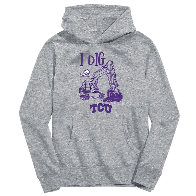 Toddler Vive La Fete Gray TCU Horned Frogs Excavator Pullover Hoodie