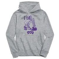 Toddler Vive La Fete Gray TCU Horned Frogs Excavator Pullover Hoodie