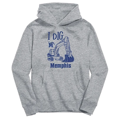 Toddler Vive La Fete Gray Memphis Tigers Excavator Pullover Hoodie