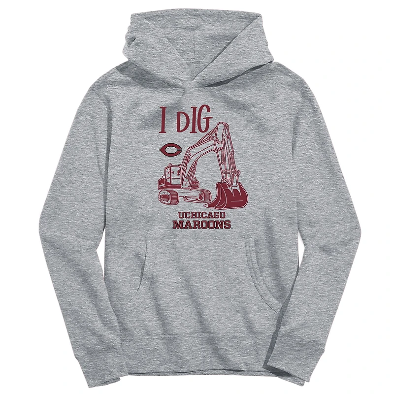Toddler Vive La Fete Gray UChicago Maroons Excavator Pullover Hoodie