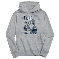 Toddler Vive La Fete Gray Utah State Aggies Excavator Pullover Hoodie